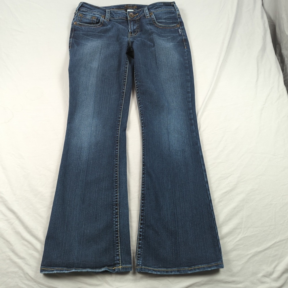 Silver Jeans Womens 31 Blue Aiko Boot Cut Western Cowgirl Casual Stretch